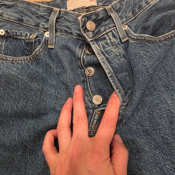 Everlane Curvy 90s Cheeky Straight Jean Northridge Blue Organic Cotton 28 Reg - Picture 2 of 13